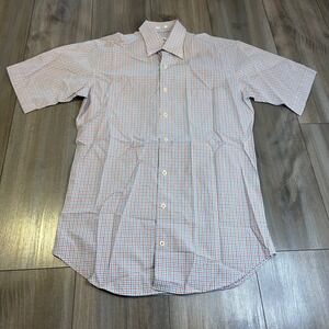 Peter Millar Mens Small Plaid Button Down Short Sleeve Shirt Bin A-29‎